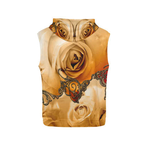 Vintage design, roses All Over Print Sleeveless Hoodie for Men (Model H15)