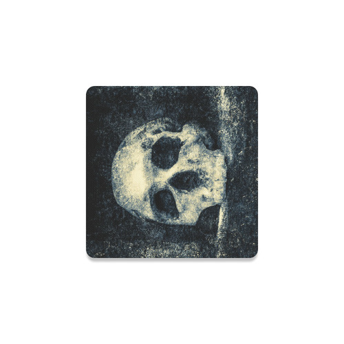 Man Skull In A Savage Temple Halloween Horror Square Coaster