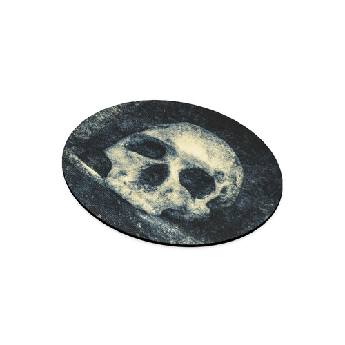 Man Skull In A Savage Temple Halloween Horror Round Mousepad