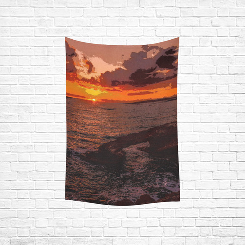 travel to sunset 2 by JamColors Cotton Linen Wall Tapestry 40"x 60"