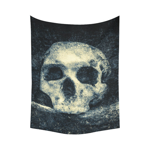 Man Skull In A Savage Temple Halloween Horror Cotton Linen Wall Tapestry 60"x 80"