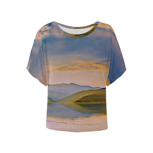 Travel to sunset 01 by JamColors Women's Batwing-Sleeved Blouse T shirt (Model T44)