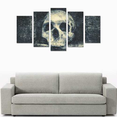 Man Skull In A Savage Temple Halloween Horror Canvas Print Sets A (No Frame)