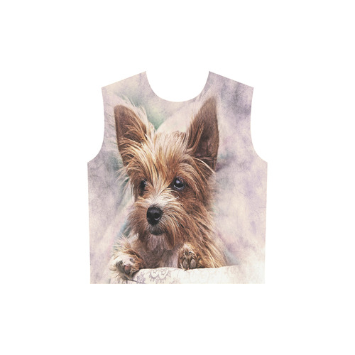 Darling Dogs 4 All Over Print Sleeveless Hoodie for Women (Model H15)