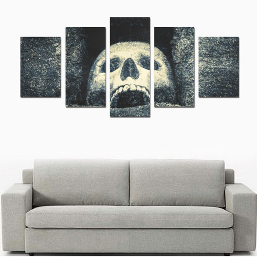 White Human Skull In A Pagan Shrine Halloween Cool Canvas Print Sets D (No Frame)