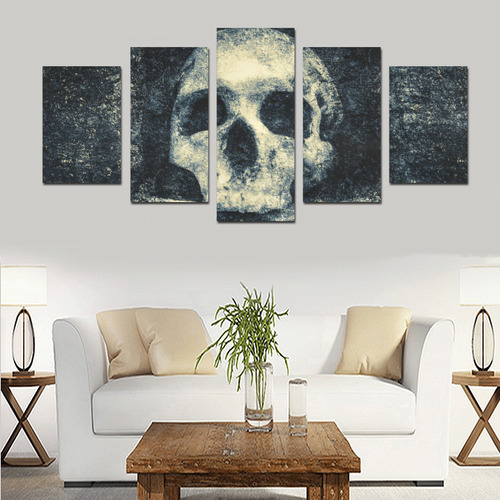 Man Skull In A Savage Temple Halloween Horror Canvas Print Sets D (No Frame)