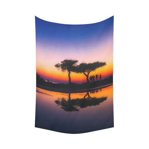 travel to sunset 06 by JamColors Cotton Linen Wall Tapestry 60"x 90"