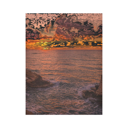 travel to sunset 3 by JamColors Cotton Linen Wall Tapestry 60"x 80"