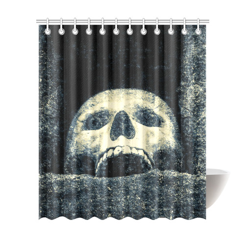 White Human Skull In A Pagan Shrine Halloween Cool Shower Curtain 72"x84"