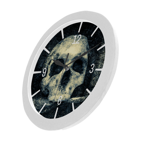 Halloween Gothic Horror Human Skull Wall Clock Circular Plastic Wall clock