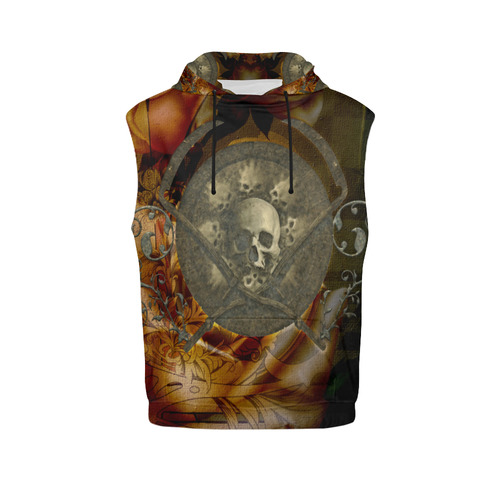 Awesome creepy skulls All Over Print Sleeveless Hoodie for Men (Model H15)