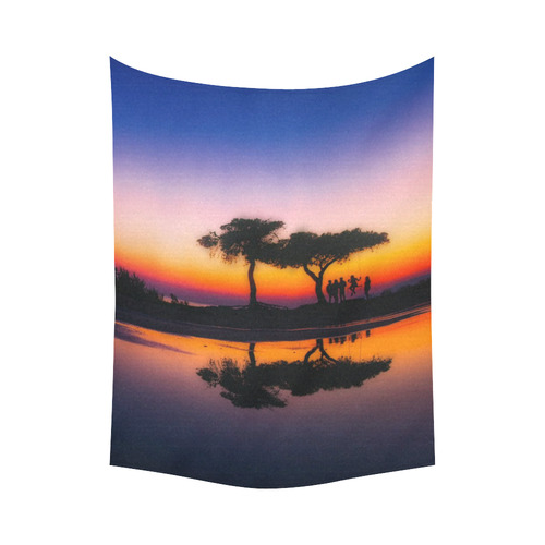 travel to sunset 06 by JamColors Cotton Linen Wall Tapestry 60"x 80"