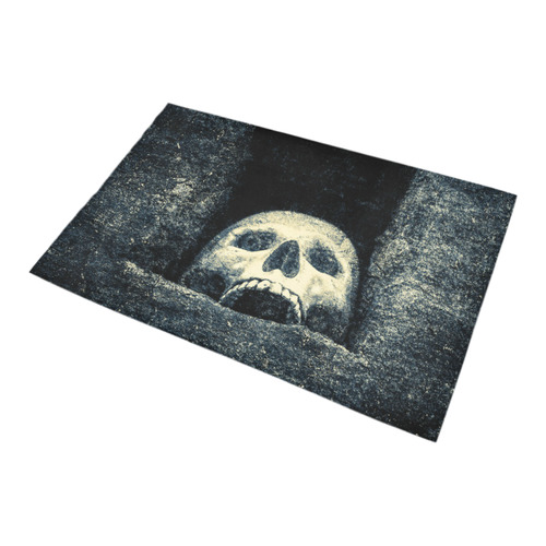 White Human Skull In A Pagan Shrine Halloween Cool Bath Rug 20''x 32''