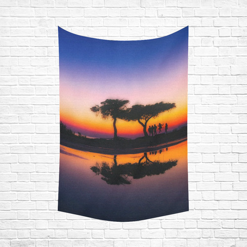 travel to sunset 06 by JamColors Cotton Linen Wall Tapestry 60"x 90"