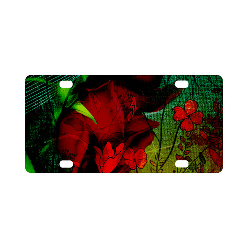 Flower power, roses Classic License Plate