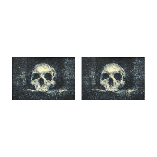 Man Skull In A Savage Temple Halloween Horror Placemat 12’’ x 18’’ (Set of 2)