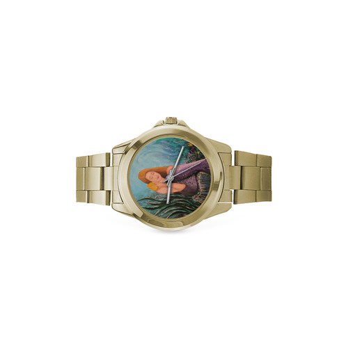 Mermaid Under The Sea Custom Gilt Watch(Model 101)