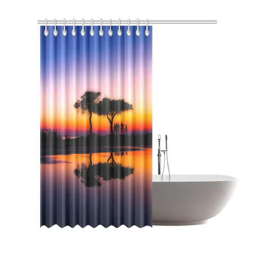 travel to sunset 06 by JamColors Shower Curtain 72"x84"