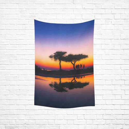 travel to sunset 06 by JamColors Cotton Linen Wall Tapestry 40"x 60"