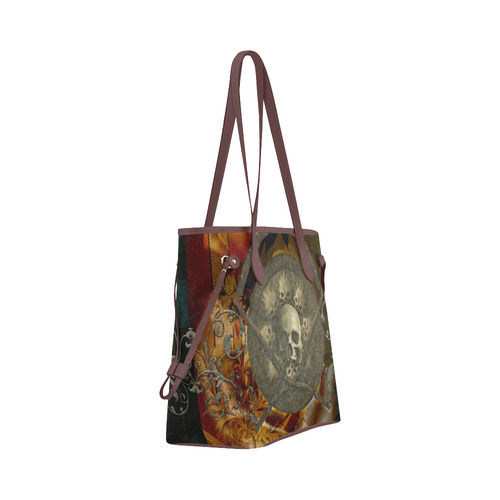 Awesome creepy skulls Clover Canvas Tote Bag (Model 1661)