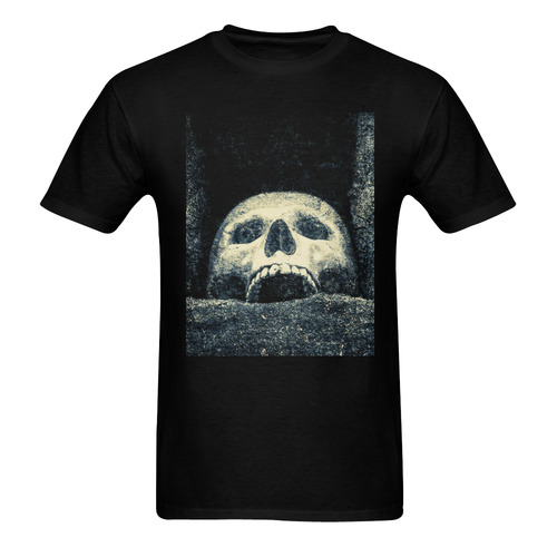 White Human Skull In A Pagan Shrine Halloween Cool Sunny Men's T- shirt (Model T06)