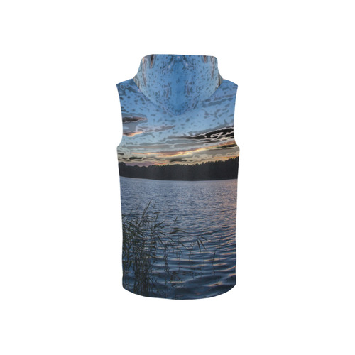 travel to sunset 05 by JamColors All Over Print Sleeveless Zip Up Hoodie for Women (Model H16)