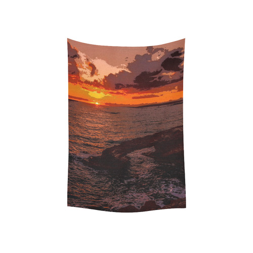 travel to sunset 2 by JamColors Cotton Linen Wall Tapestry 40"x 60"