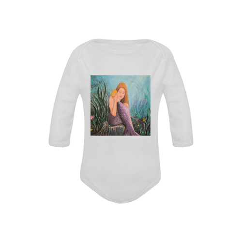 Mermaid Under The Sea Baby Powder Organic Long Sleeve One Piece (Model T27)