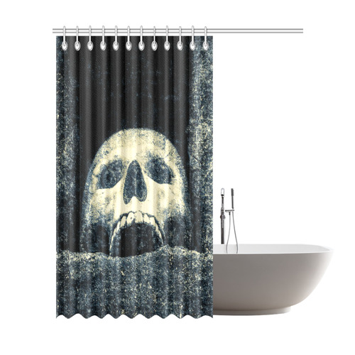 White Human Skull In A Pagan Shrine Halloween Cool Shower Curtain 72"x84"