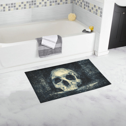 Man Skull In A Savage Temple Halloween Horror Bath Rug 16''x 28''