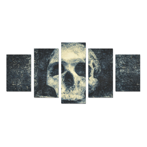 Man Skull In A Savage Temple Halloween Horror Canvas Print Sets D (No Frame)