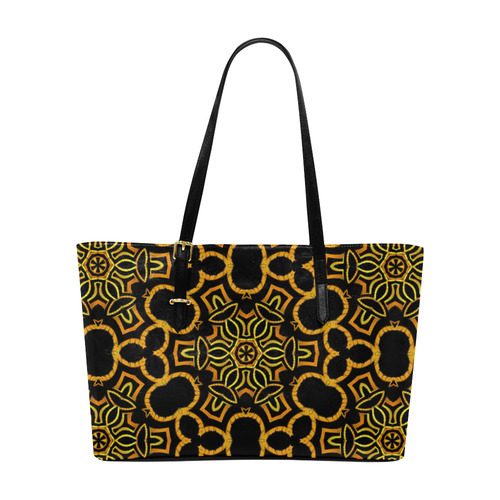 yellow-gold-black Euramerican Tote Bag/Large (Model 1656)