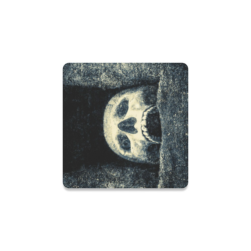 White Human Skull In A Pagan Shrine Halloween Cool Square Coaster