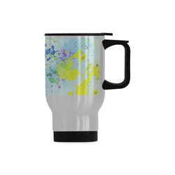 Watercolors splashes Travel Mug (Silver) (14 Oz)