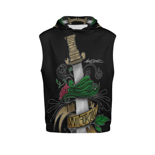 Symbolic Sword All Over Print Sleeveless Hoodie for Men (Model H15)