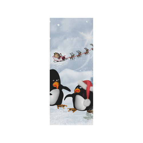 Christmas, funny, cute penguin Quarter Socks