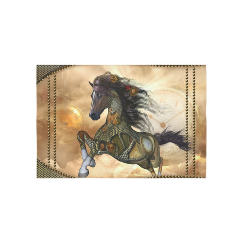 Aweseome steampunk horse, golden Cotton Linen Wall Tapestry 60"x 40"