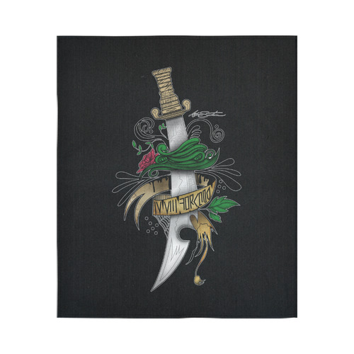 Symbolic Sword Cotton Linen Wall Tapestry 51"x 60"