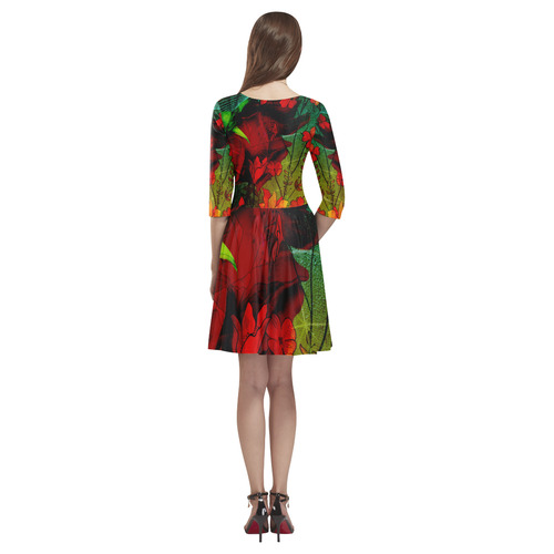 Flower power, roses Tethys Half-Sleeve Skater Dress(Model D20)