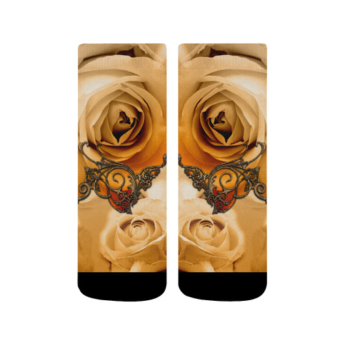 Vintage design, roses Quarter Socks