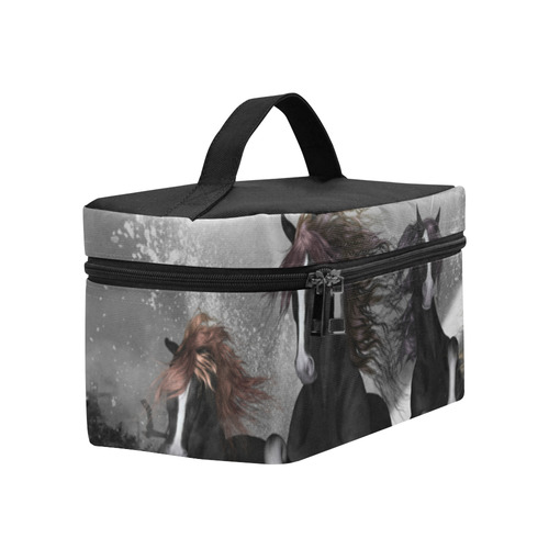 Awesome running black horses Lunch Bag/Large (Model 1658)