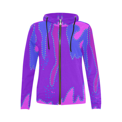 Art All Over Print Full Zip Hoodie for Women (Model H14)