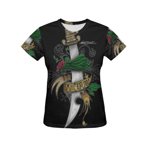 Symbolic Sword All Over Print T-Shirt for Women (USA Size) (Model T40)