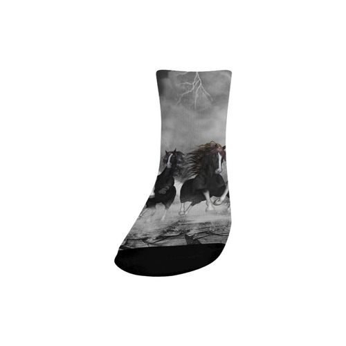 Awesome running black horses Quarter Socks