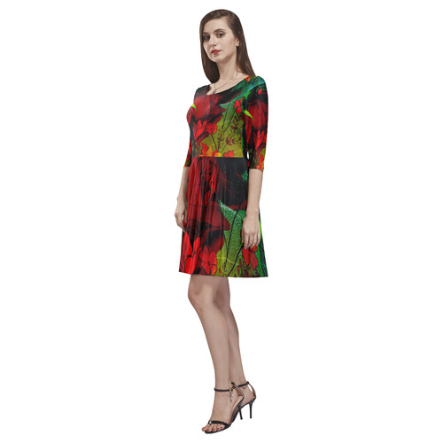 Flower power, roses Tethys Half-Sleeve Skater Dress(Model D20)