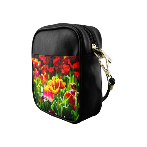 Tulip Flower Colorful Beautiful Spring Floral Sling Bag (Model 1627)