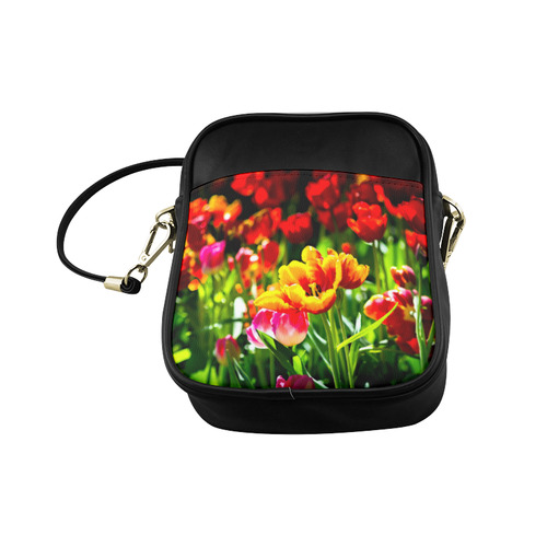 Tulip Flower Colorful Beautiful Spring Floral Sling Bag (Model 1627)