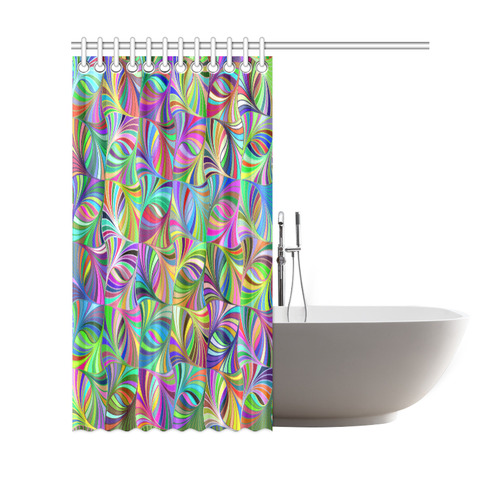 Colorful Red Blue Green Yellow Abstract Geometric Shower Curtain 69"x70"