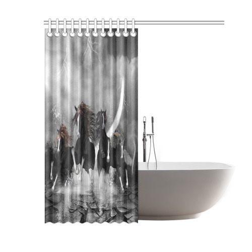 Awesome running black horses Shower Curtain 60"x72"