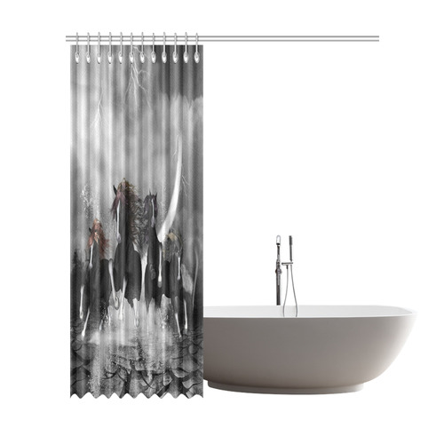 Awesome running black horses Shower Curtain 72"x84"